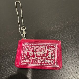 Vintage Coach Red Poppy Heart card holder